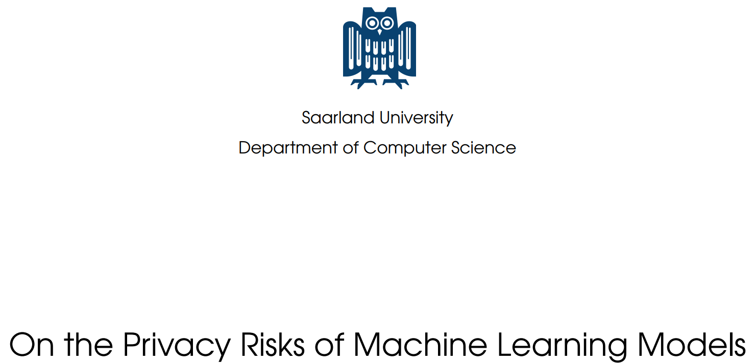 On the privacy risks of machine learning models